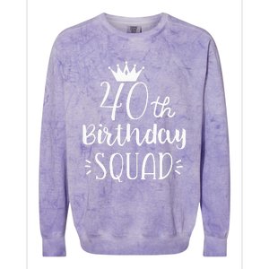 40 Birthday Squad 40th Birthday Group Colorblast Crewneck Sweatshirt