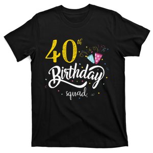 40th Birthday Squad 40 Party Crew Group T-Shirt