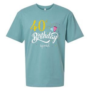 40th Birthday Squad 40 Party Crew Group Sueded Cloud Jersey T-Shirt