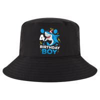 4th Birthday Shark Ocean Theme Party 4 Years Old Cool Comfort Performance Bucket Hat