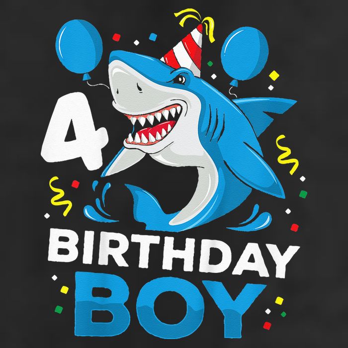 4th Birthday Shark Ocean Theme Party 4 Years Old Cool Comfort Performance Bucket Hat