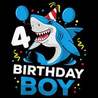 4th Birthday Shark Ocean Theme Party 4 Years Old Impact Tech Backpack