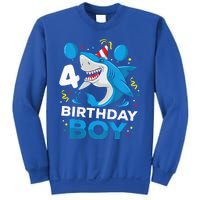 4th Birthday Shark Ocean Theme Party 4 Years Old Sweatshirt