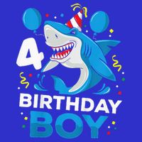 4th Birthday Shark Ocean Theme Party 4 Years Old 16 in Basic Backpack