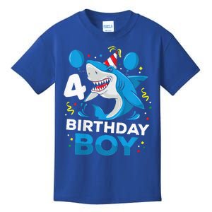 4th Birthday Shark Ocean Theme Party 4 Years Old Kids T-Shirt