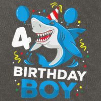 4th Birthday Shark Ocean Theme Party 4 Years Old Cotton Canvas Backpack