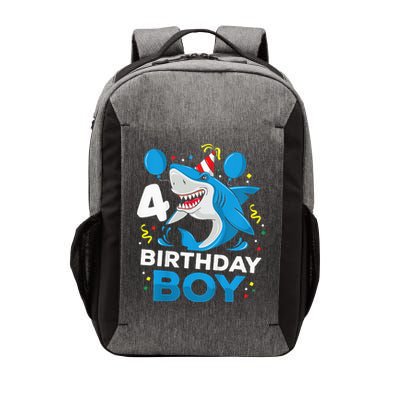 4th Birthday Shark Ocean Theme Party 4 Years Old Vector Backpack