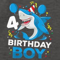 4th Birthday Shark Ocean Theme Party 4 Years Old Vector Backpack