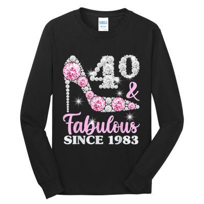 40th Birthday Shirts For Wo, 40 And Fabulous Since 1983 Tall Long Sleeve T-Shirt