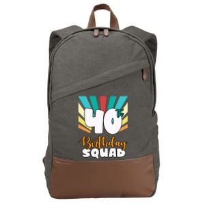 40th Birthday Squad 40 Years Old Cotton Canvas Backpack