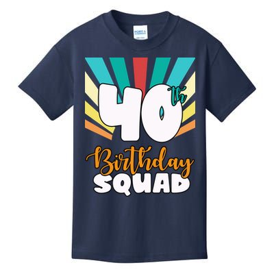40th Birthday Squad 40 Years Old Kids T-Shirt