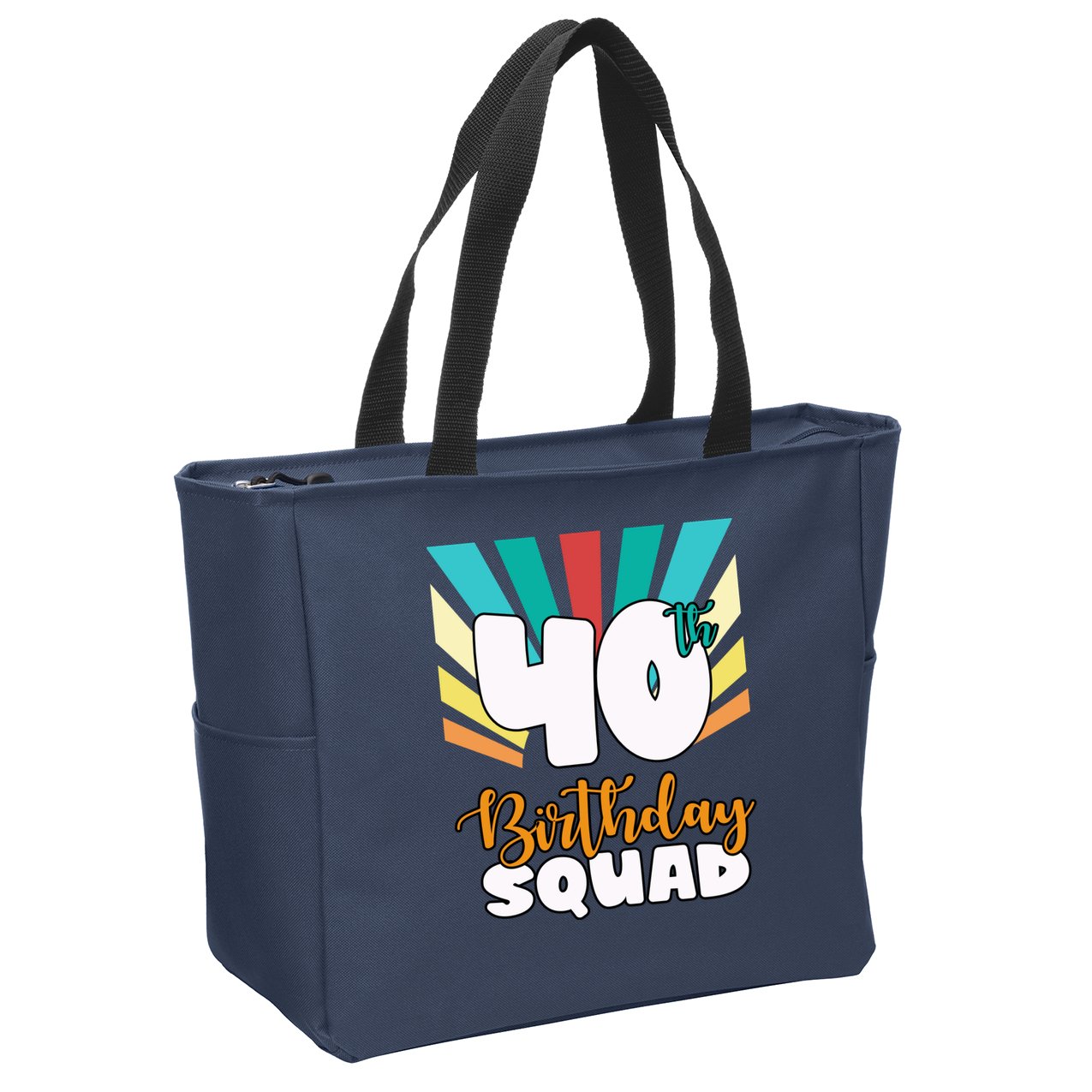 40th Birthday Squad 40 Years Old Zip Tote Bag