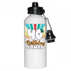 40th Birthday Squad 40 Years Old Aluminum Water Bottle