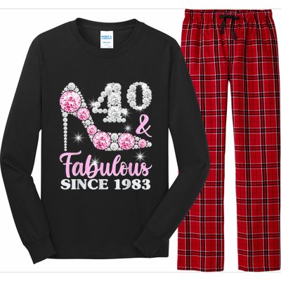 40th Birthday Shirts For Wom.e.n, 40 And Fabulous Since 1983 Long Sleeve Pajama Set