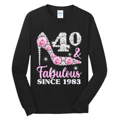 40th Birthday Shirts For Wom.e.n, 40 And Fabulous Since 1983 Tall Long Sleeve T-Shirt