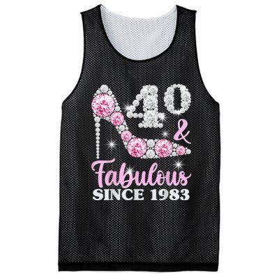 40th Birthday Shirts For Wom.e.n, 40 And Fabulous Since 1983 Mesh Reversible Basketball Jersey Tank