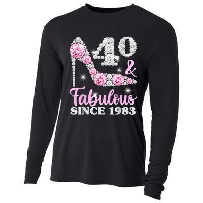 40th Birthday Shirts For Wom.e.n, 40 And Fabulous Since 1983 Cooling Performance Long Sleeve Crew