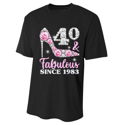 40th Birthday Shirts For Wom.e.n, 40 And Fabulous Since 1983 Performance Sprint T-Shirt