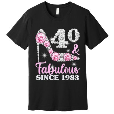 40th Birthday Shirts For Wom.e.n, 40 And Fabulous Since 1983 Premium T-Shirt