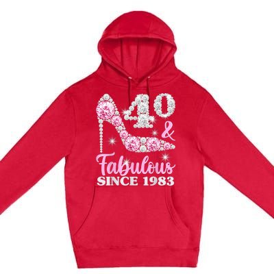 40th Birthday Shirts For Wom.e.n, 40 And Fabulous Since 1983 Premium Pullover Hoodie