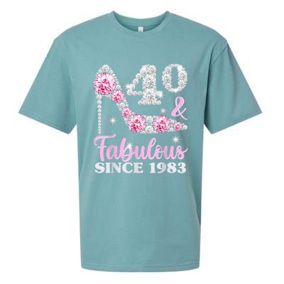 40th Birthday Shirts For Wom.e.n, 40 And Fabulous Since 1983 Sueded Cloud Jersey T-Shirt