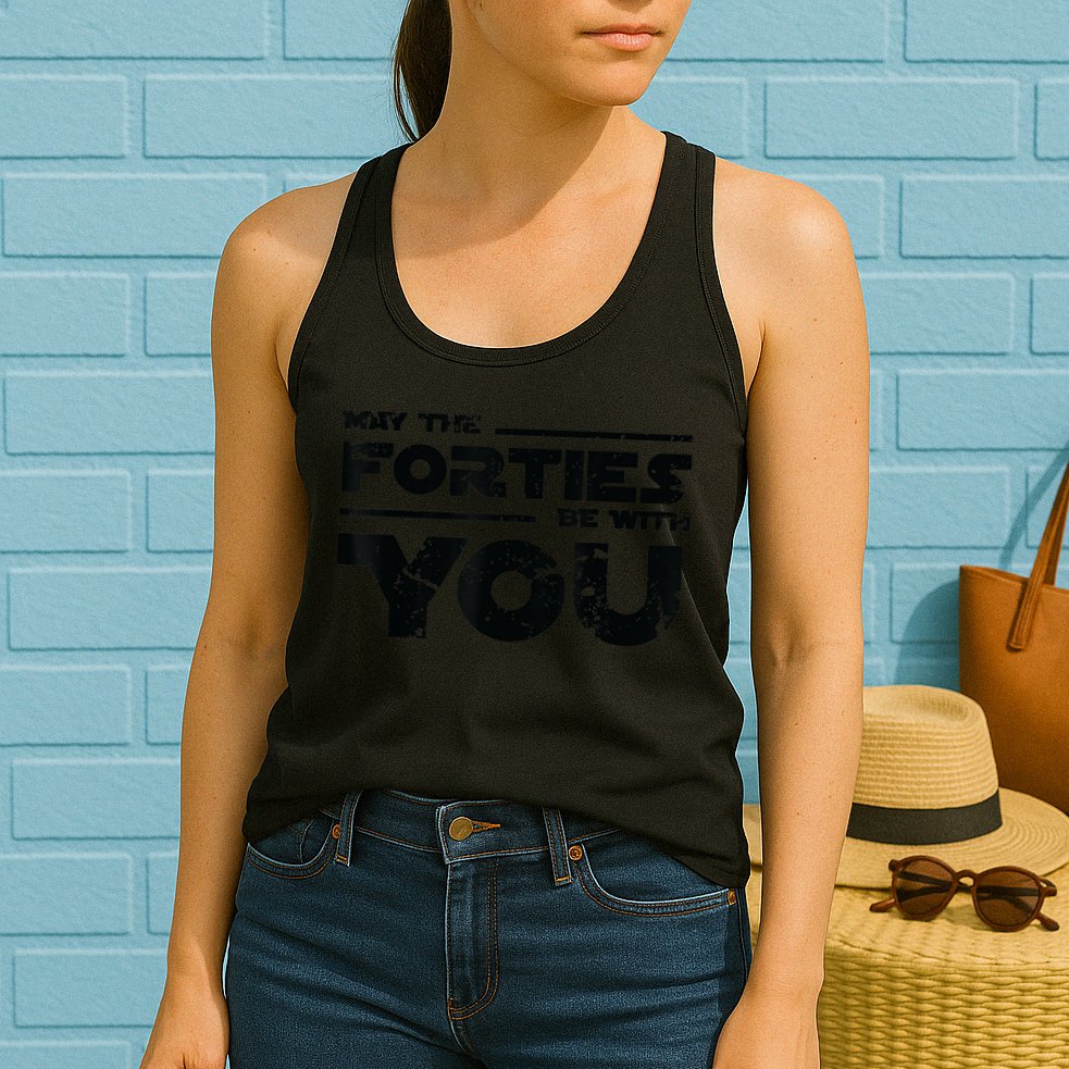 40th Birthday Shirt May The Forties Be With You Womens Tank Top