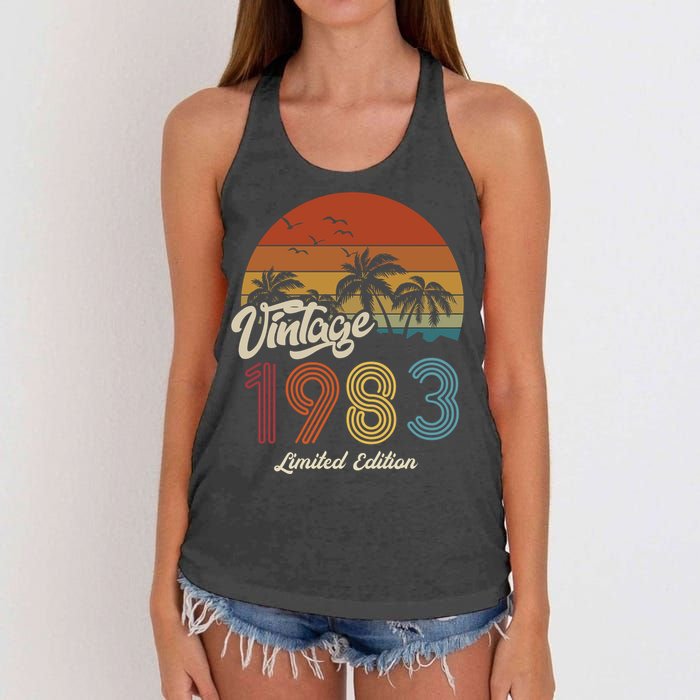 40th Birthday Vintage Limited Edition 1983 Women's Knotted Racerback Tank