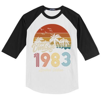 40th Birthday Vintage Limited Edition 1983 Kids Colorblock Raglan Jersey