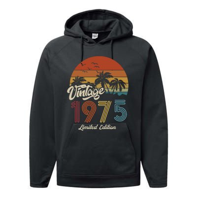 48th Birthday Vintage Limited Edition 1975 Performance Fleece Hoodie