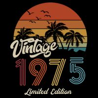 48th Birthday Vintage Limited Edition 1975 Cooling Performance Long Sleeve Crew