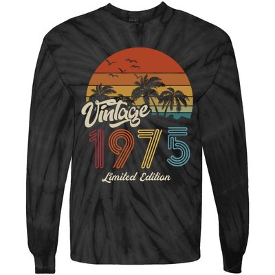 48th Birthday Vintage Limited Edition 1975 Tie-Dye Long Sleeve Shirt