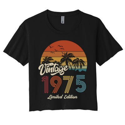 48th Birthday Vintage Limited Edition 1975 Women's Crop Top Tee