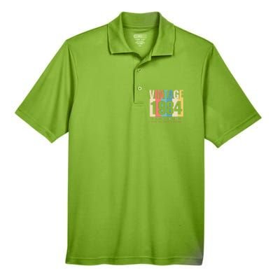 40th Birthday Vintage 1984 Limited Edition 40 Years Of Being Awesome Men's Origin Performance Piqué Polo