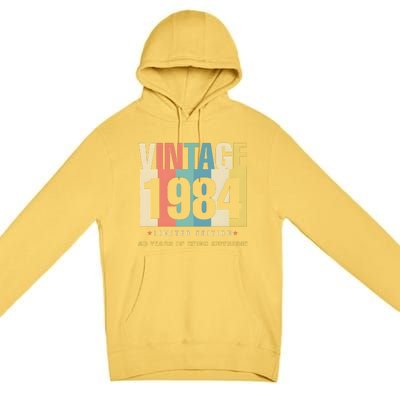 40th Birthday Vintage 1984 Limited Edition 40 Years Of Being Awesome Premium Pullover Hoodie