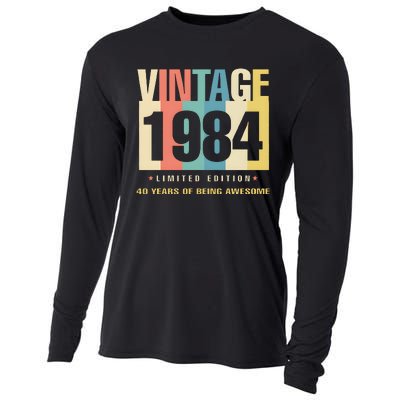 40th Birthday Vintage 1984 Limited Edition 40 Years Of Being Awesome Cooling Performance Long Sleeve Crew