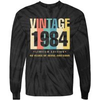 40th Birthday Vintage 1984 Limited Edition 40 Years Of Being Awesome Tie-Dye Long Sleeve Shirt