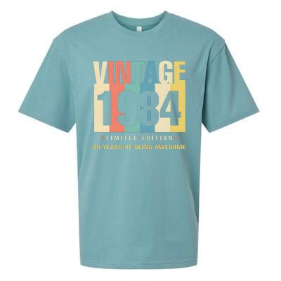 40th Birthday Vintage 1984 Limited Edition 40 Years Of Being Awesome Sueded Cloud Jersey T-Shirt