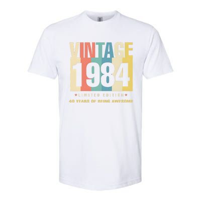 40th Birthday Vintage 1984 Limited Edition 40 Years Of Being Awesome Softstyle® CVC T-Shirt