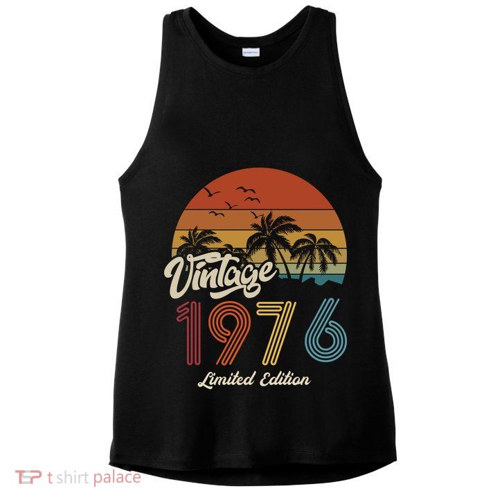 47th Birthday Vintage Limited Edition 1976 Ladies PosiCharge Tri-Blend Wicking Tank