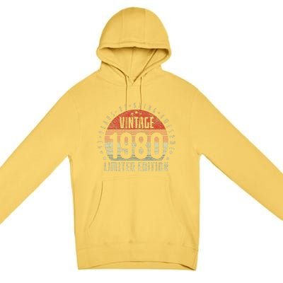 43th Birthday Vintage 1980 Limited Edition 43 Yr Old Premium Pullover Hoodie