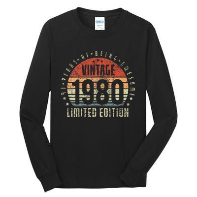 43th Birthday Vintage 1980 Limited Edition 43 Yr Old Tall Long Sleeve T-Shirt