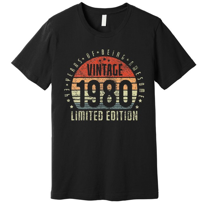 43th Birthday Vintage 1980 Limited Edition 43 Yr Old Premium T-Shirt