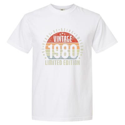 43th Birthday Vintage 1980 Limited Edition 43 Yr Old Garment-Dyed Heavyweight T-Shirt