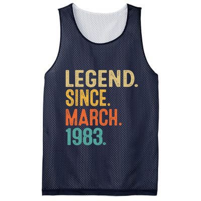 40th Birthday Vintage Legend Since March 1983 40 Year Old Mesh Reversible Basketball Jersey Tank