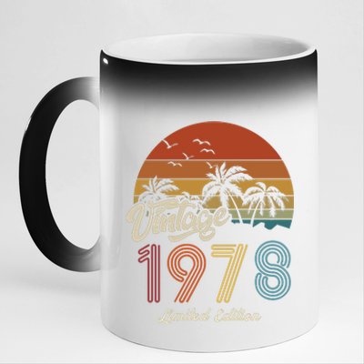 45th Birthday Vintage Limited Edition 1978 11oz Black Color Changing Mug