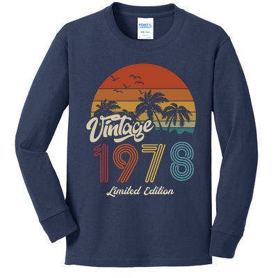 45th Birthday Vintage Limited Edition 1978 Kids Long Sleeve Shirt