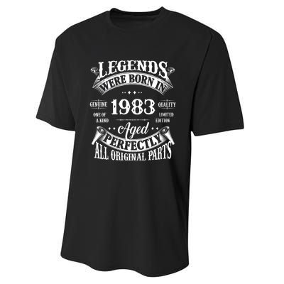 41st Birthday Vintage Legends Born In 1983 41 Years Old Performance Sprint T-Shirt