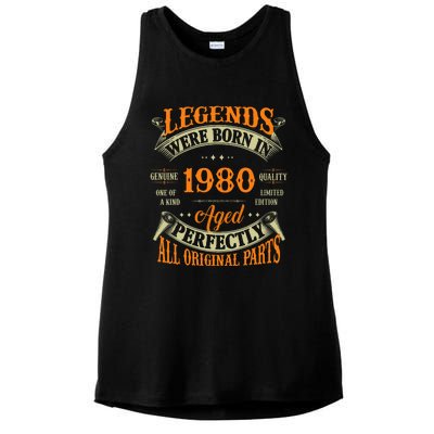 44th Birthday Vintage Legends Born In 1980 44 Years Old Ladies PosiCharge Tri-Blend Wicking Tank