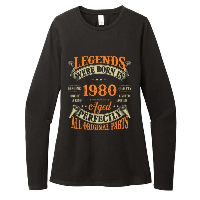 44th Birthday Vintage Legends Born In 1980 44 Years Old Womens CVC Long Sleeve Shirt