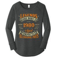 44th Birthday Vintage Legends Born In 1980 44 Years Old Women's Perfect Tri Tunic Long Sleeve Shirt